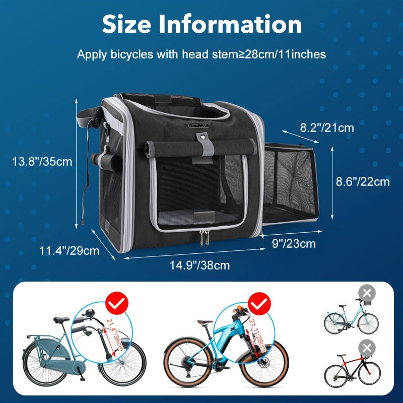 Expandable bicycle basket for pets 1