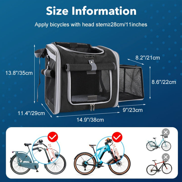 Expandable bicycle basket for pets 1