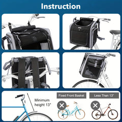 Expandable bicycle basket for pets 2