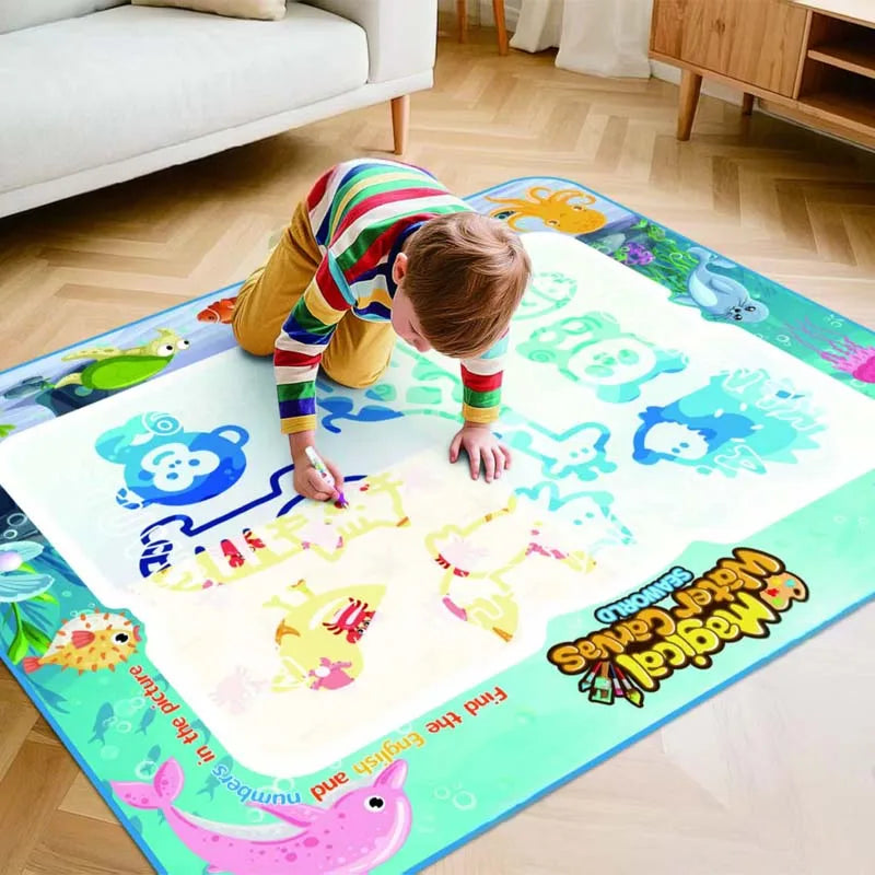 Extra Large Water Doodle Mat for Kids – Mess-Free Educational Doodle Mat with Multiple Themes 1
