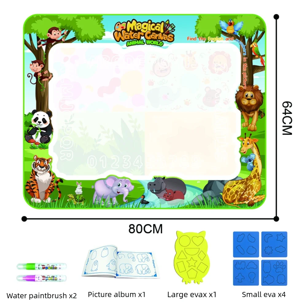 Extra Large Water Doodle Mat for Kids – Mess-Free Educational Doodle Mat with Multiple Themes 10