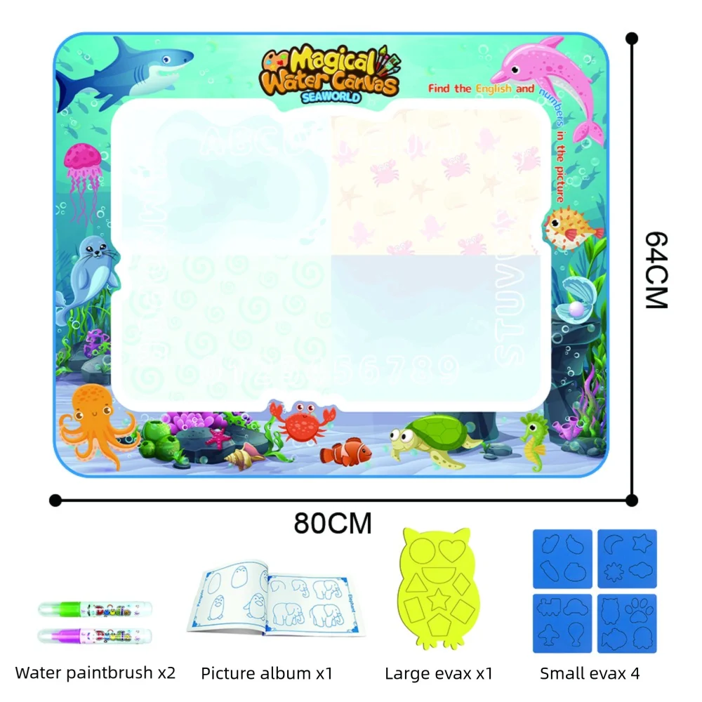 Extra Large Water Doodle Mat for Kids – Mess-Free Educational Doodle Mat with Multiple Themes 12