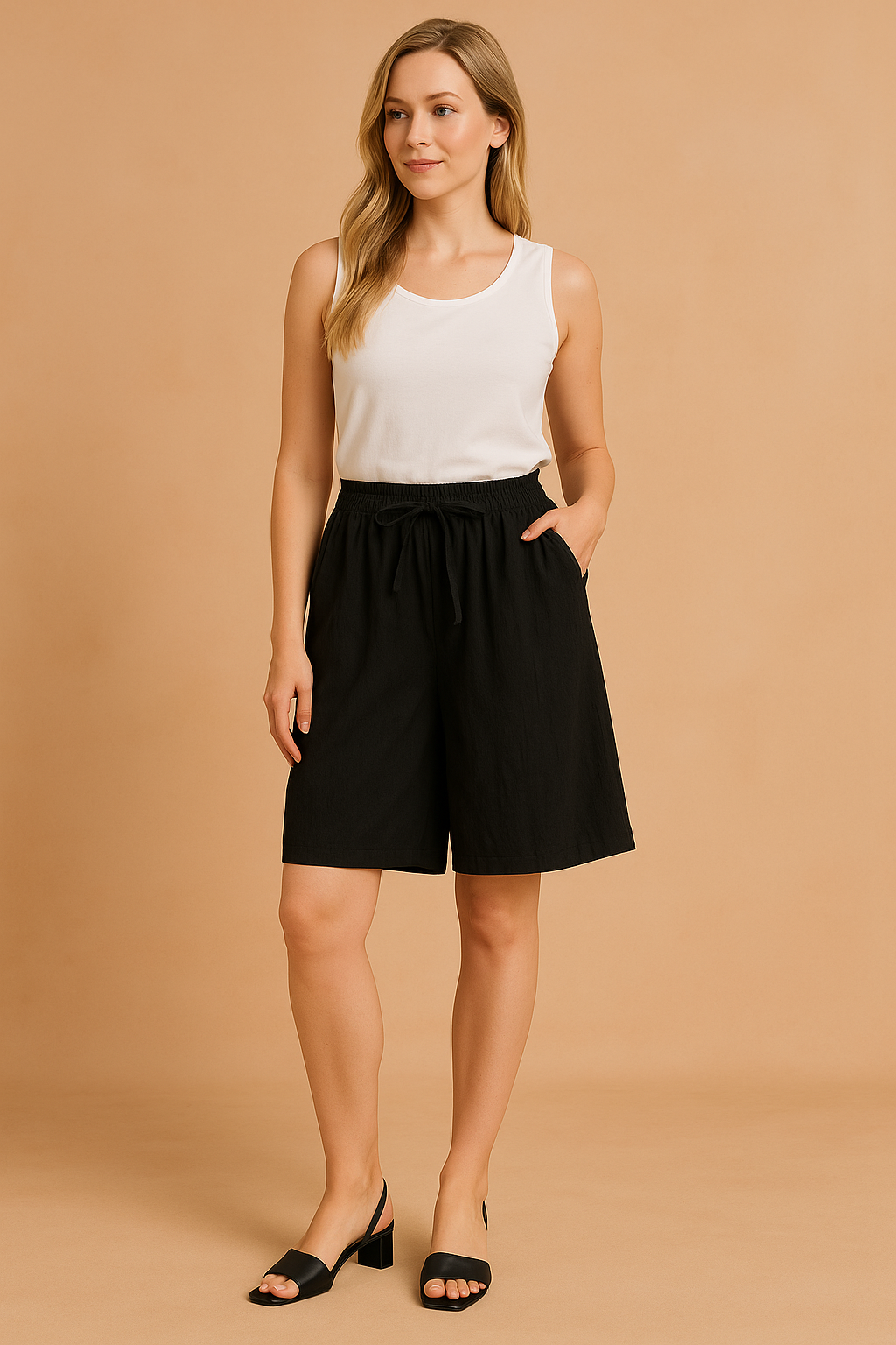 FINA | Loose-fit shorts with a tie waist 4