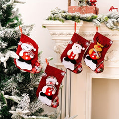FestiveCharm | Set of Red Christmas Stockings for Festive Holiday Decoration 2