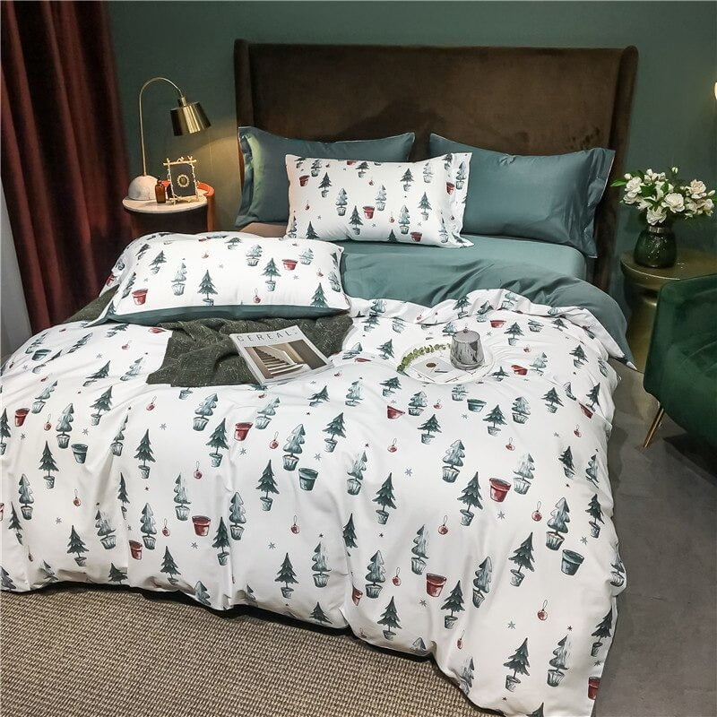 FestiveDream – Cozy Christmas Bedding Set with Snowflake Print 2