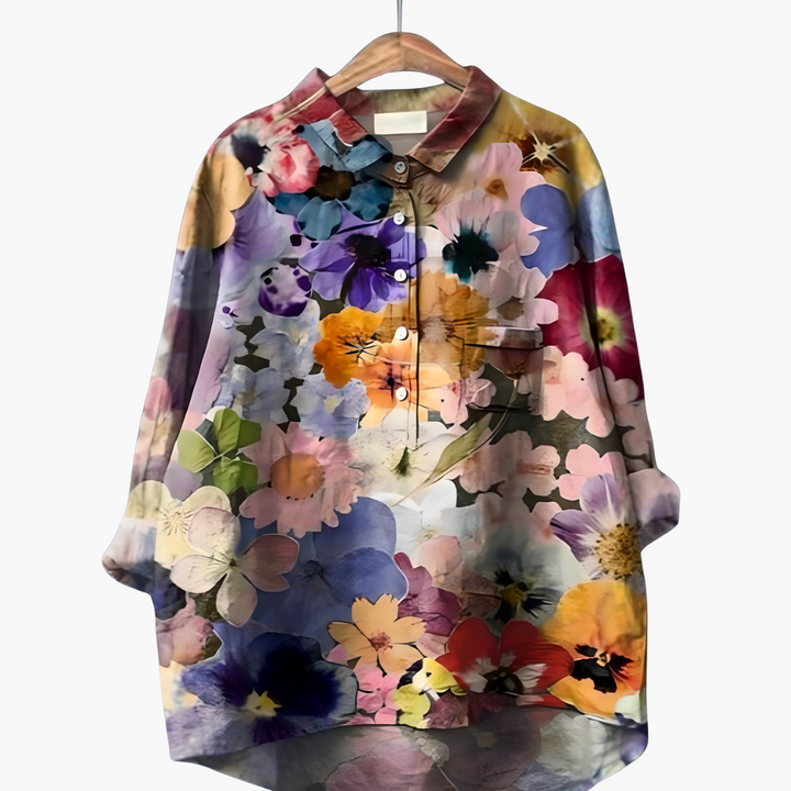 Floral Print Long Sleeve Blouse - Summer Tops for Women, Lightweight and Relaxed Fit 2