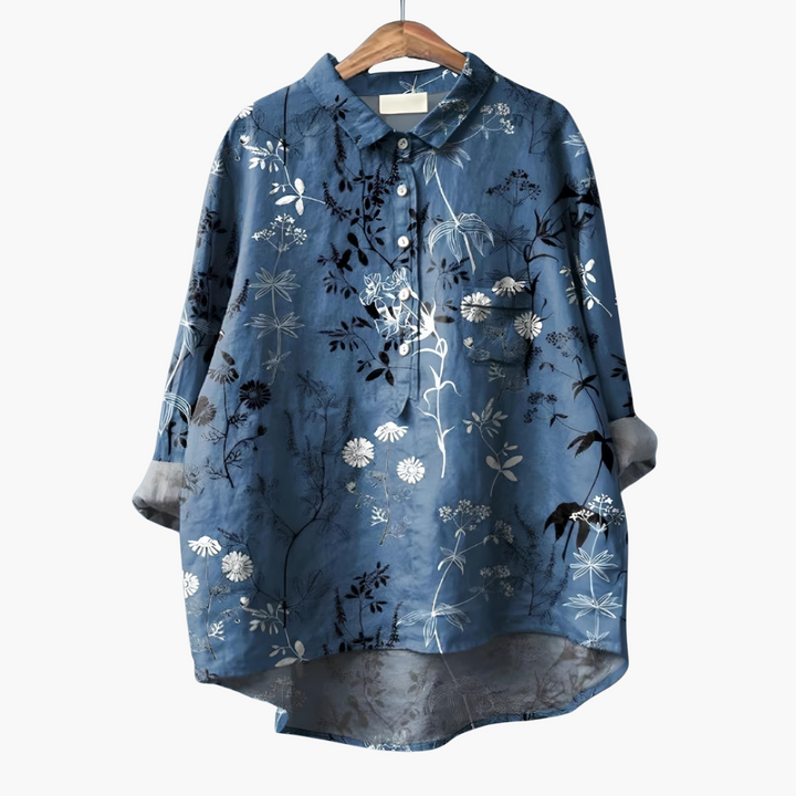 Floral Print Long Sleeve Blouse - Summer Tops for Women, Lightweight and Relaxed Fit 7