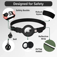 GPS Cat Tracker Collar with Quick Release, Reflective Design, Durable Nylon for Outdoor Safety and Comfort 2