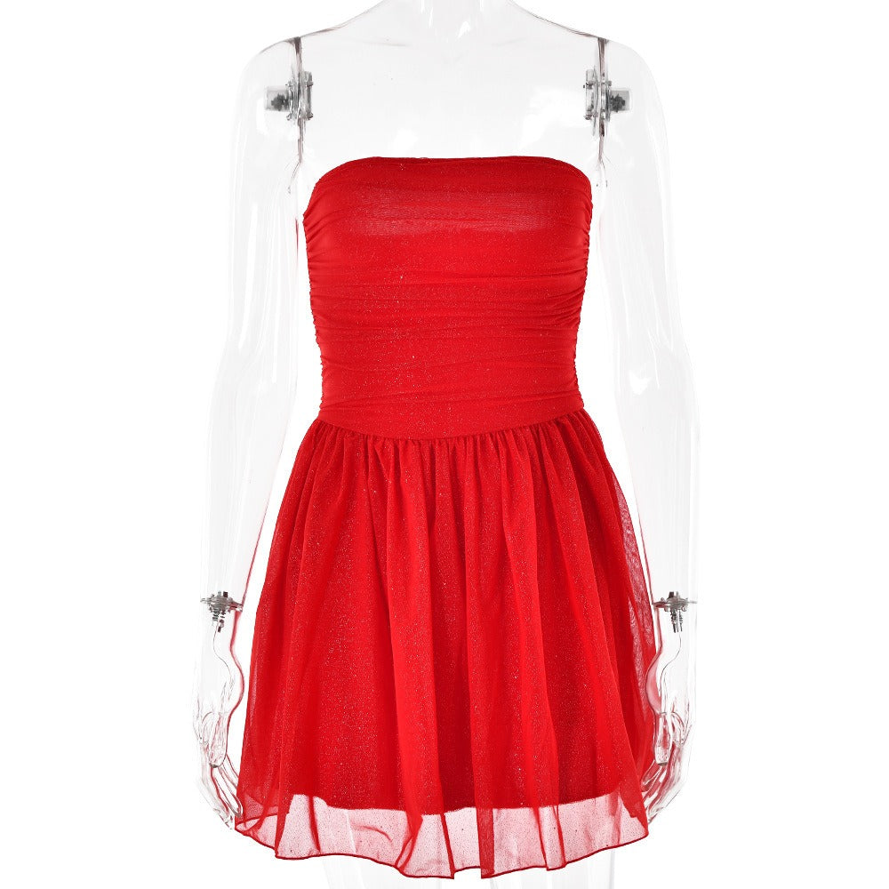 Niki | Strapless Mini Dress with Shine