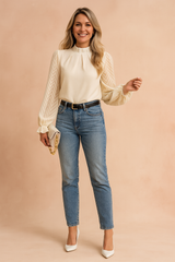Georgia | Stylish Blouse with Sheer Sleeves 2