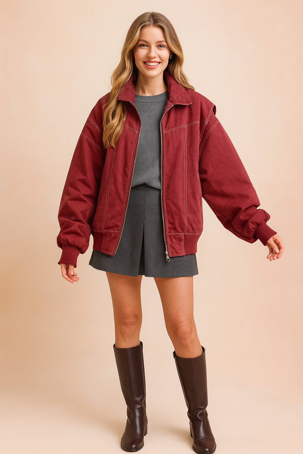 Georgia | Stylish Women's Coat with Contrasting Details 1