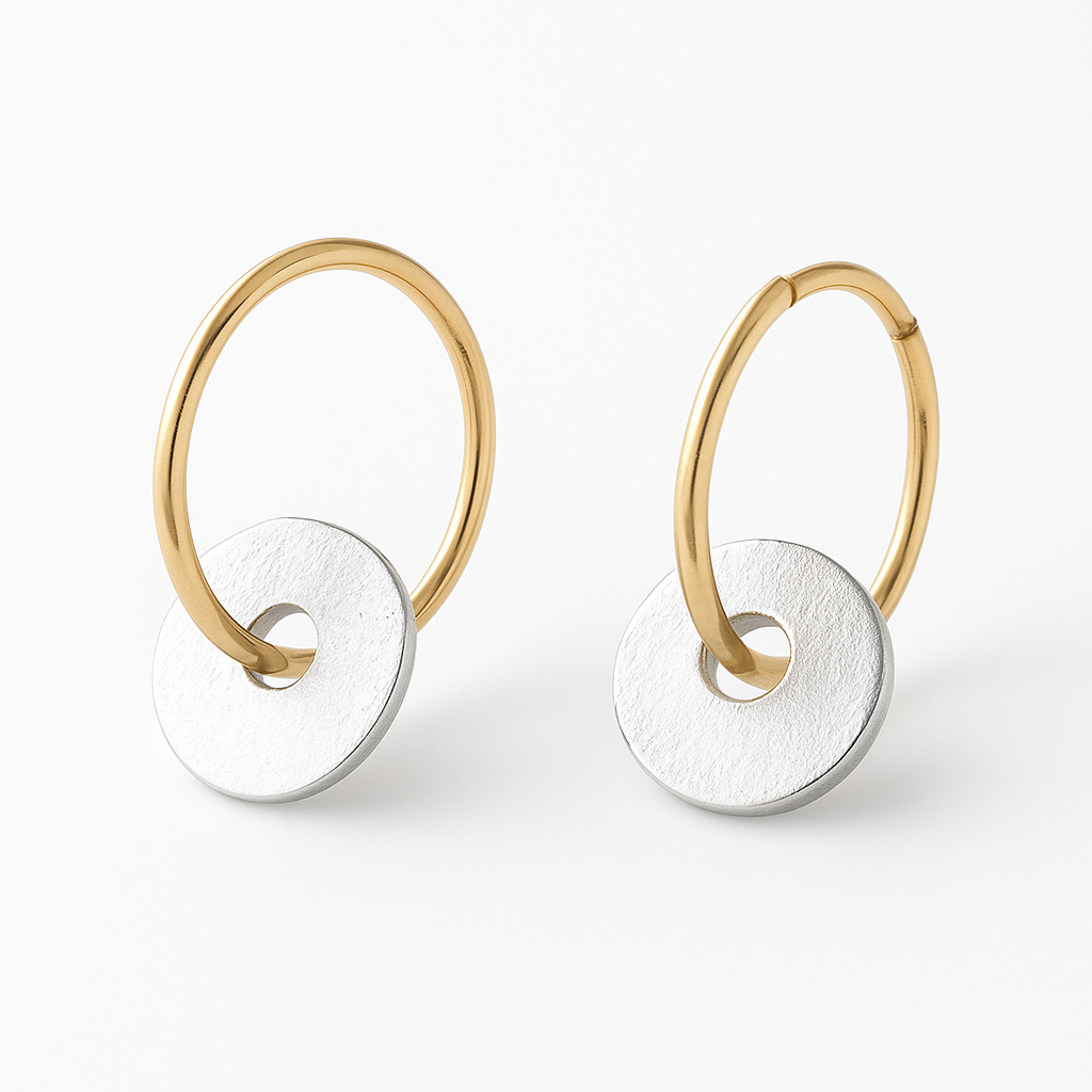 Gold-Plated Hoop Earrings – Elegant Silver Jewelry 0