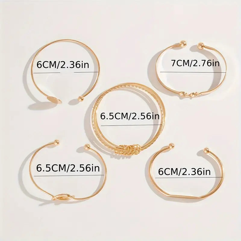 Gold-Tone Armband Set – Elegant Jewelry for Every Occasion, Modern Design, High Quality 4
