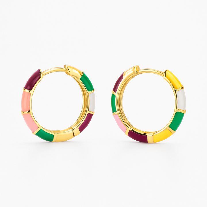 Gold enamel earrings for women – Elegant jewelry 0