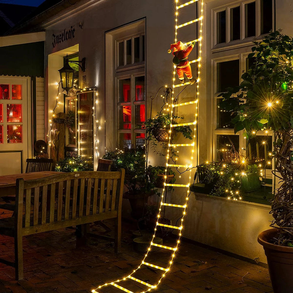 Golden Climb | Elegant LED Lighting for Festive Santa Display 1