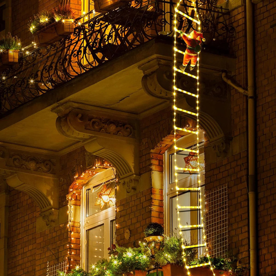 Golden Climb | Elegant LED Lighting for Festive Santa Display 3