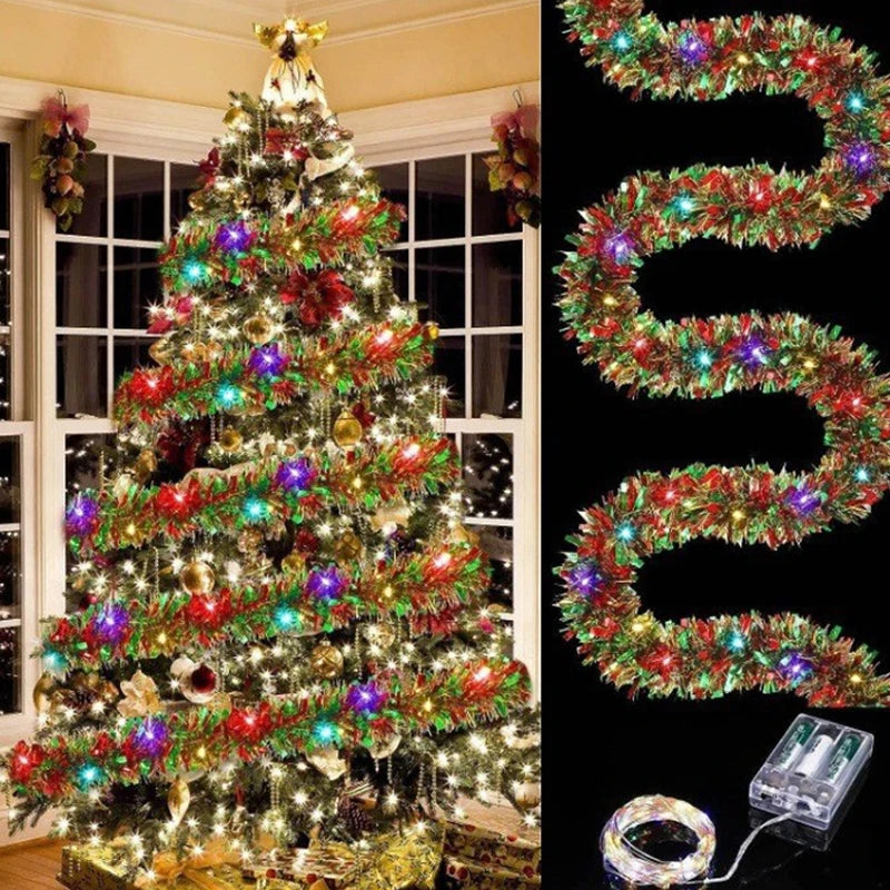 Golden Shine | Luxury Christmas Garland with Warm White LED Lights 1