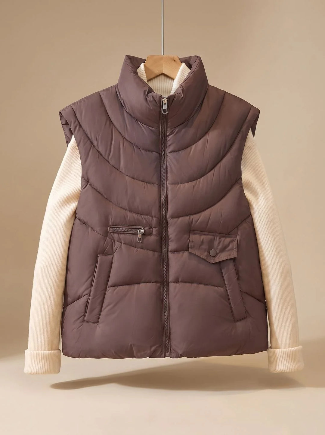 Greta | Damen Steppweste Bodywarmer mit Stehkragen und Multifunktionstaschen 0