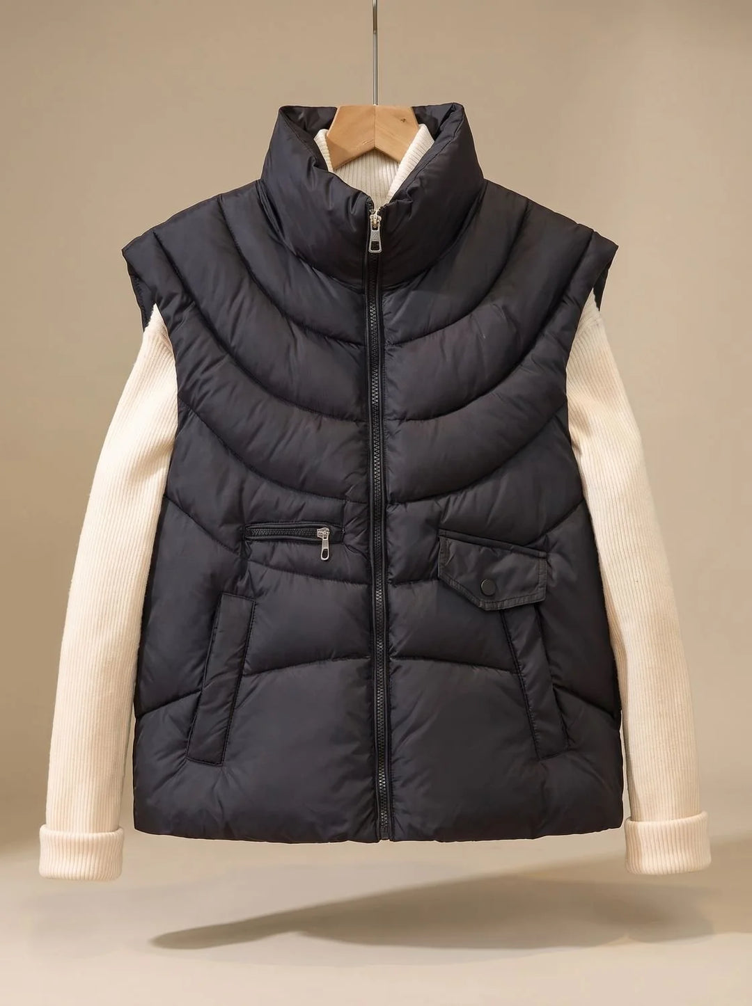 Greta | Damen Steppweste Bodywarmer mit Stehkragen und Multifunktionstaschen 4