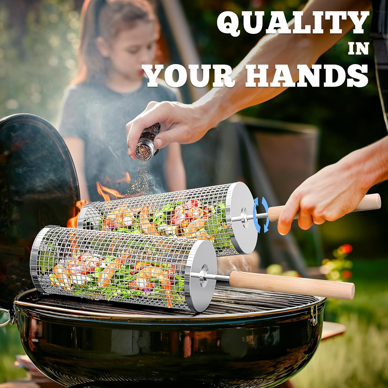 GrillPro | Stainless Steel BBQ Grill Basket for Outdoor Grilling and Easy Cleanup 1
