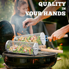 GrillPro | Stainless Steel BBQ Grill Basket for Outdoor Grilling and Easy Cleanup 1