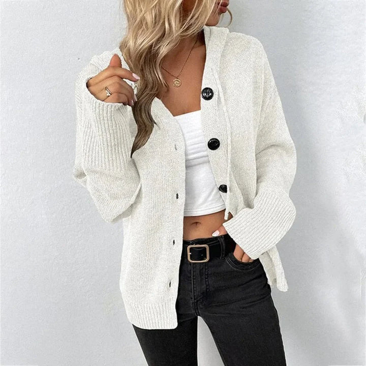 Gudrun | Damen Freizeit-Strickjacke mit Knopfleiste vorne 2
