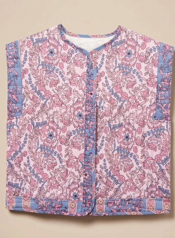 Hannah | Bodywarmer Damen gesteppte Blumen-Weste mit Seitentaschen 6