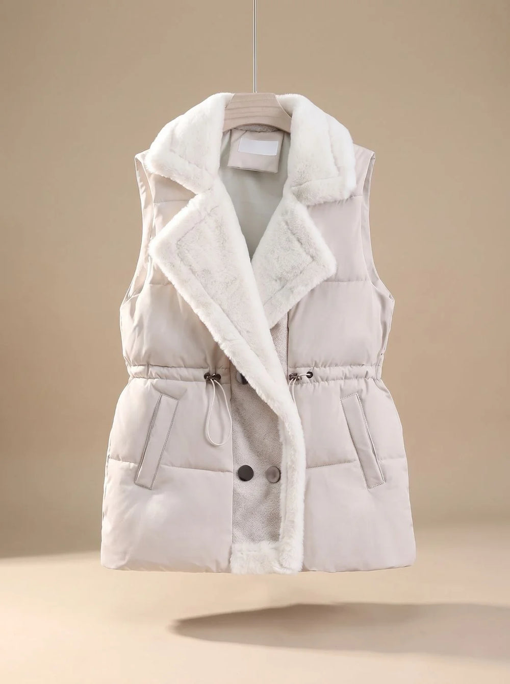 Hannah | Damen Bodywarmer gesteppte Weste Kunstpelz-Schalkragen Tunnelzug 1