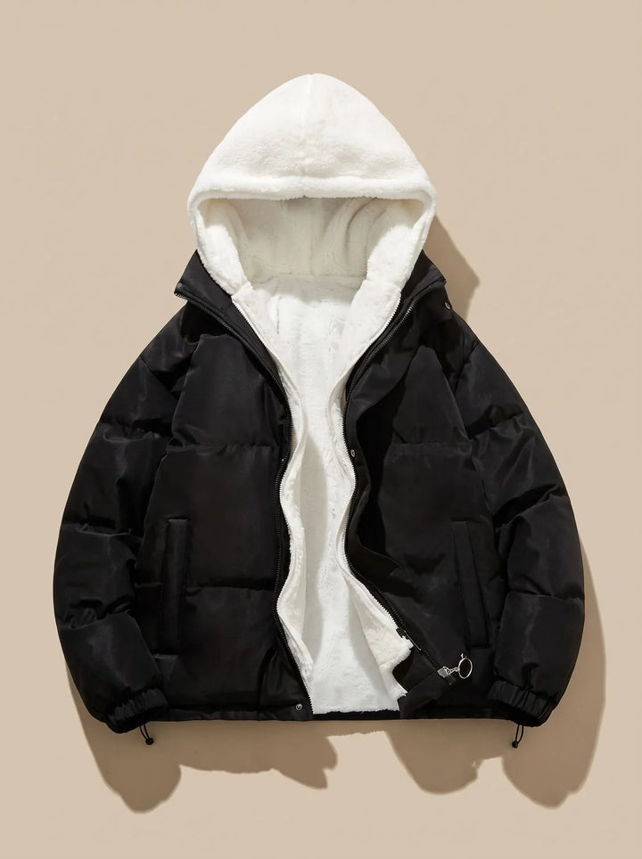 Hannah | Damen Daunenjacke mit Kapuze Sherpa-Fleece-Futter Winterjacke 0