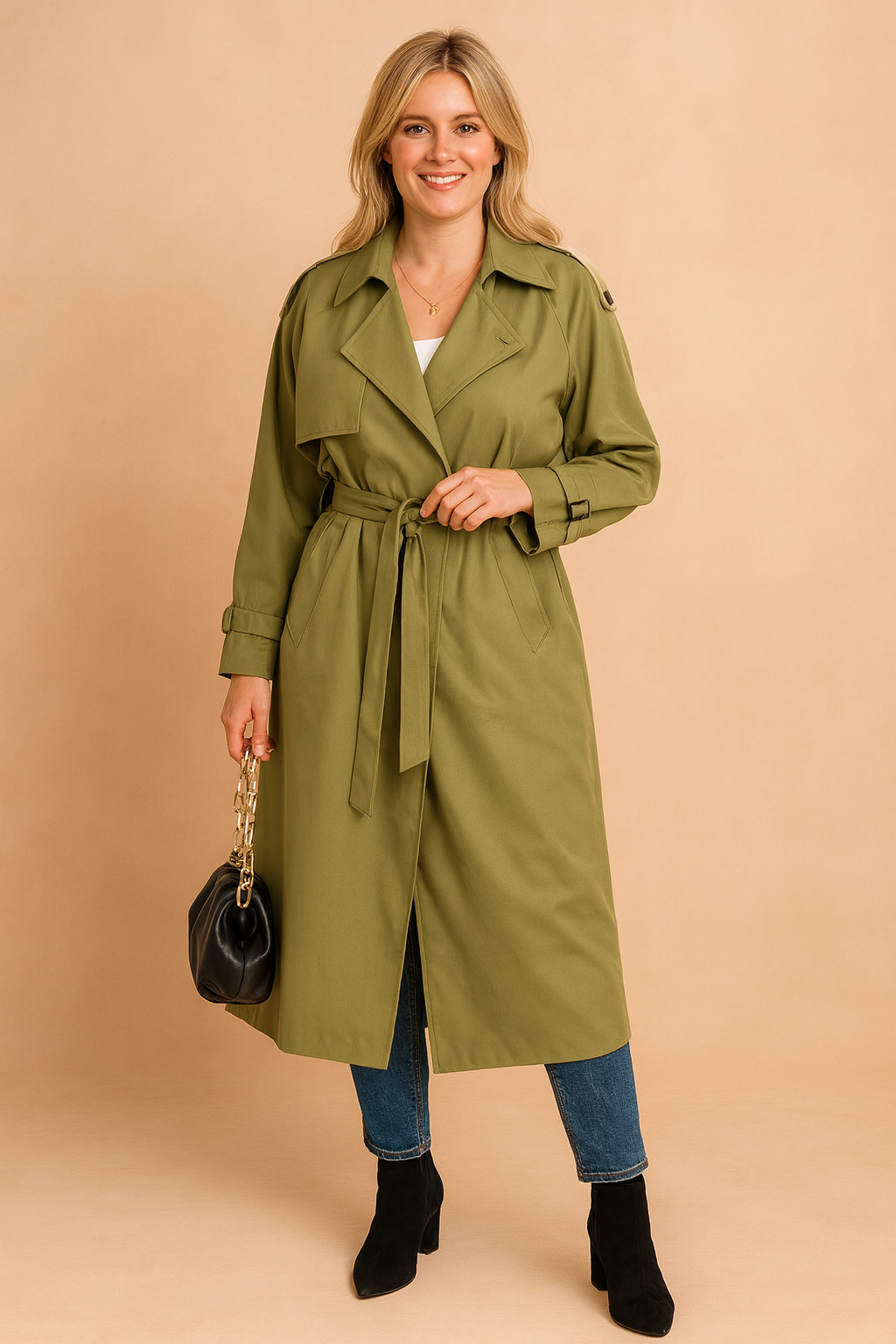Harlani | Women's Double-Breasted Classic Trench Coat 0