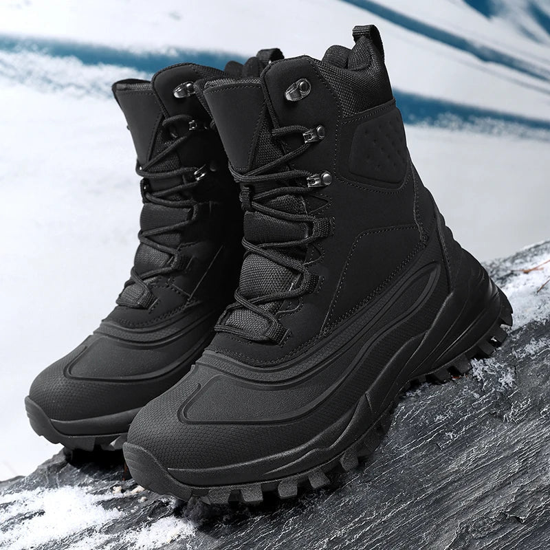 Herren High-Top-Schneestiefel mit Schnürung 1
