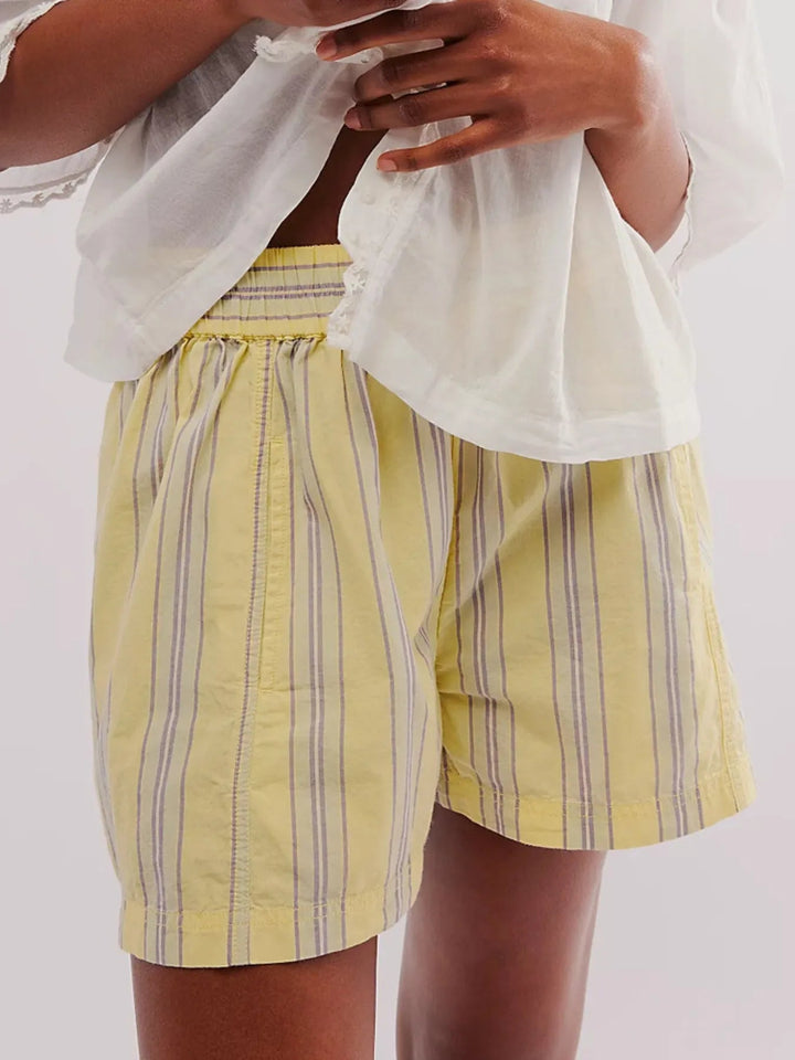 High-Waist Striped Summer Shorts for Women – Casual Chic Style, Flattering Fit, Versatile for Outings and Beach Days 0