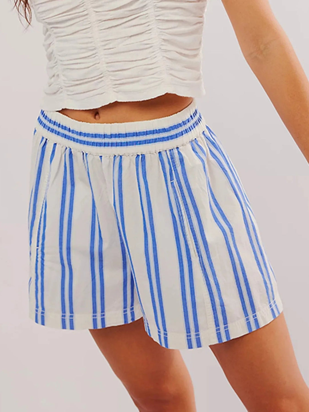 High-Waist Striped Summer Shorts for Women – Casual Chic Style, Flattering Fit, Versatile for Outings and Beach Days 10