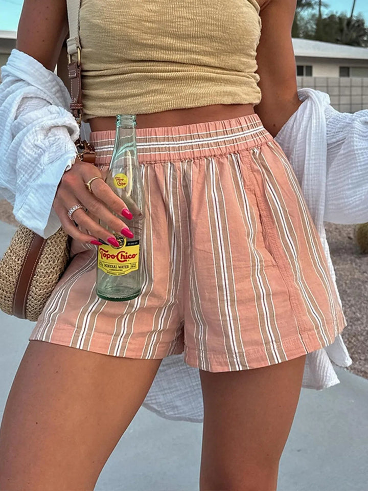 High-Waist Striped Summer Shorts for Women – Casual Chic Style, Flattering Fit, Versatile for Outings and Beach Days 6