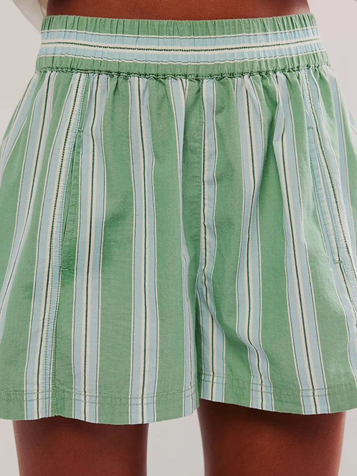 High-Waist Striped Summer Shorts for Women – Casual Chic Style, Flattering Fit, Versatile for Outings and Beach Days 8