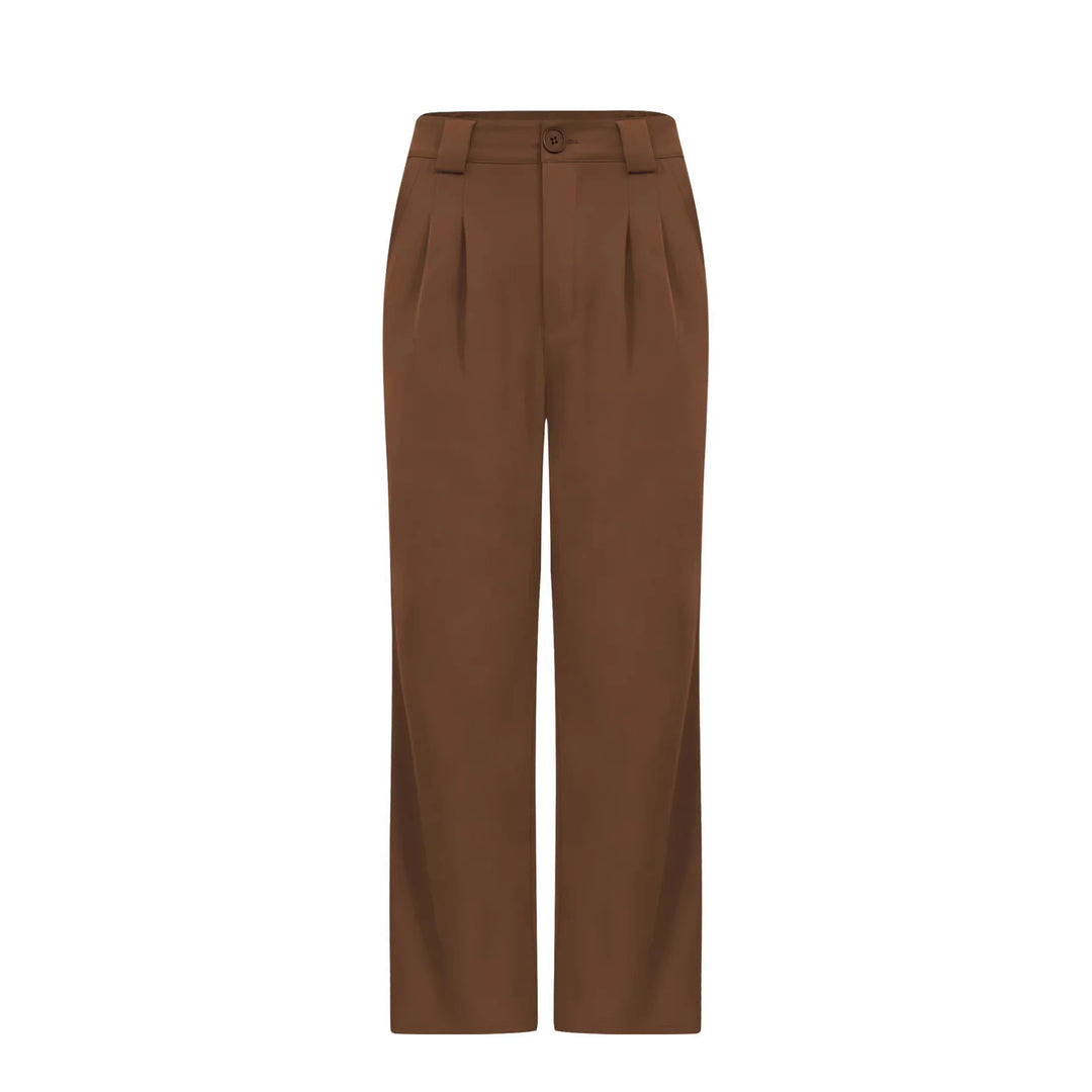 High-Waisted Wide-Leg Trousers for Women with Crease and Side Slit 5