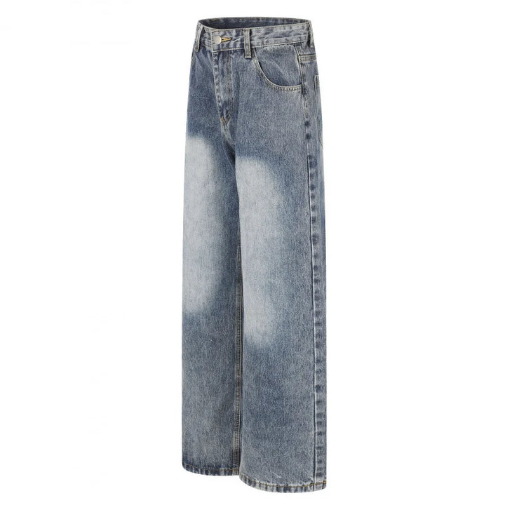 High-Waisted Wide Leg Women's Jeans with Distressed Vintage Look for Modern Street Style 1
