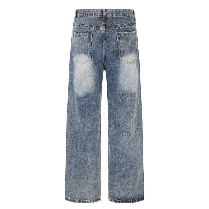 High-Waisted Wide Leg Women's Jeans with Distressed Vintage Look for Modern Street Style 2