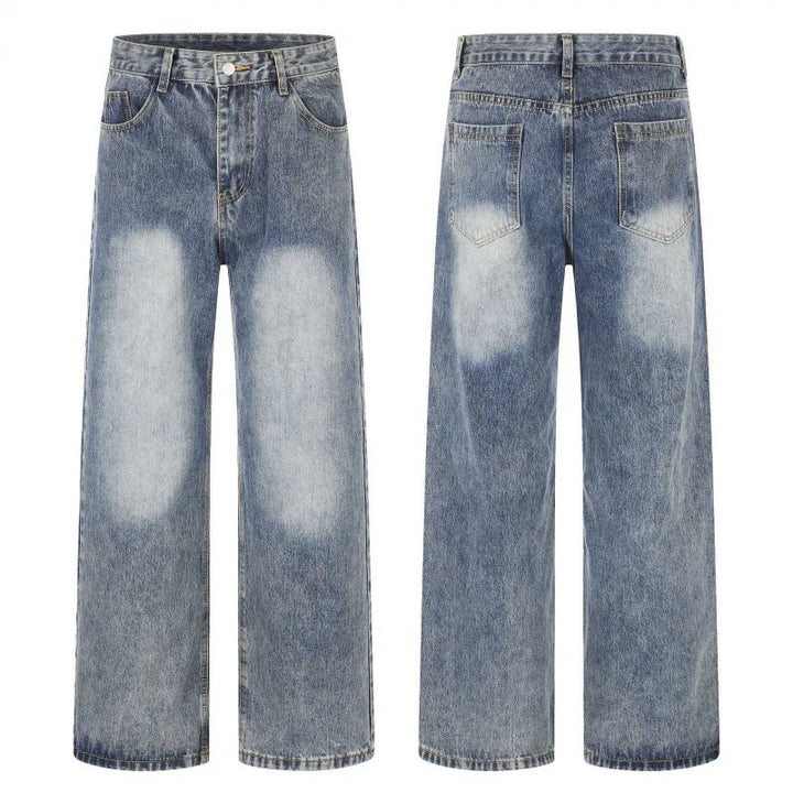 High-Waisted Wide Leg Women's Jeans with Distressed Vintage Look for Modern Street Style 3
