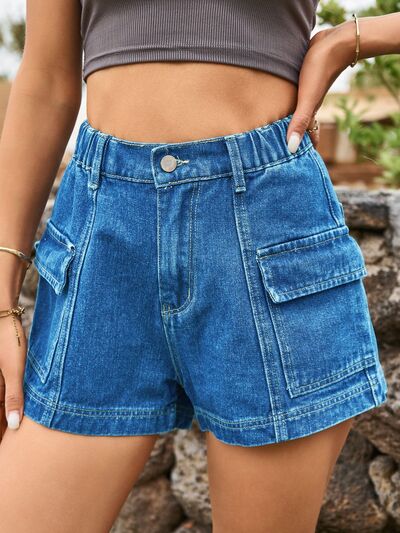 High Waist Denim Shorts for Women - Casual Summer Style, Flattering Fit and Functional Pockets 10