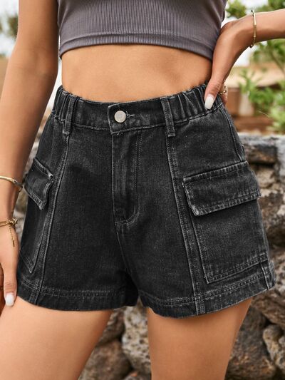 High Waist Denim Shorts for Women - Casual Summer Style, Flattering Fit and Functional Pockets 12