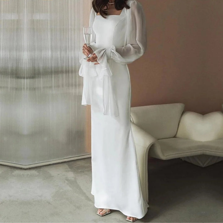 Hochzeitsgast Kleid Damen | Puffärmel & Eckausschnitt 1