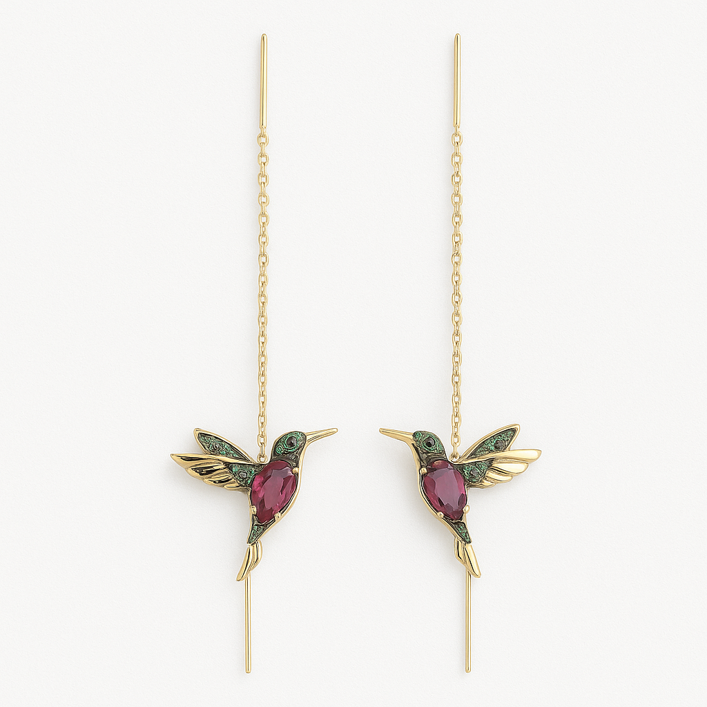 Hummingbird Cubic Zirconia Earrings – Elegant Jewelry 1