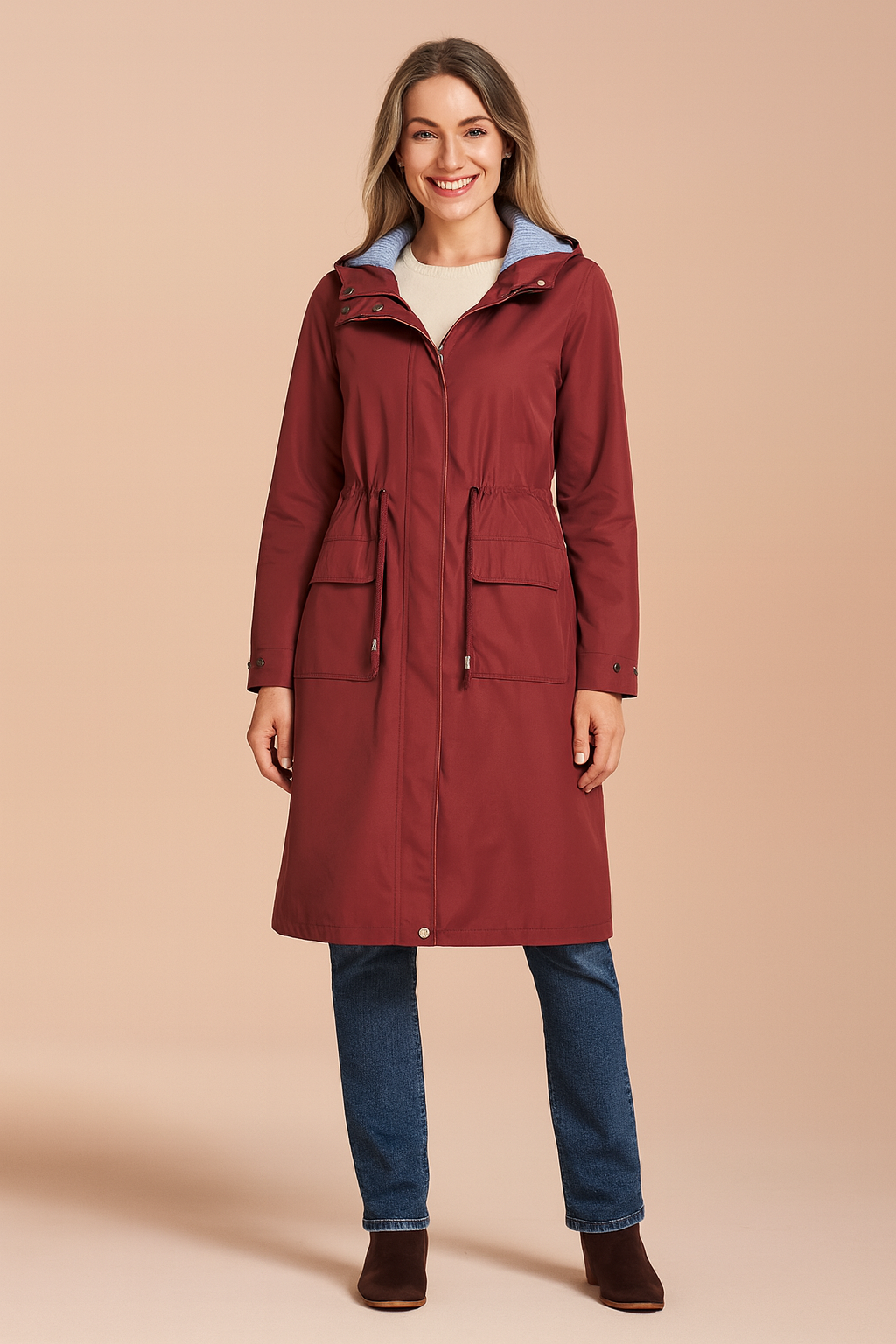 Iga | Long raincoat with hood 3