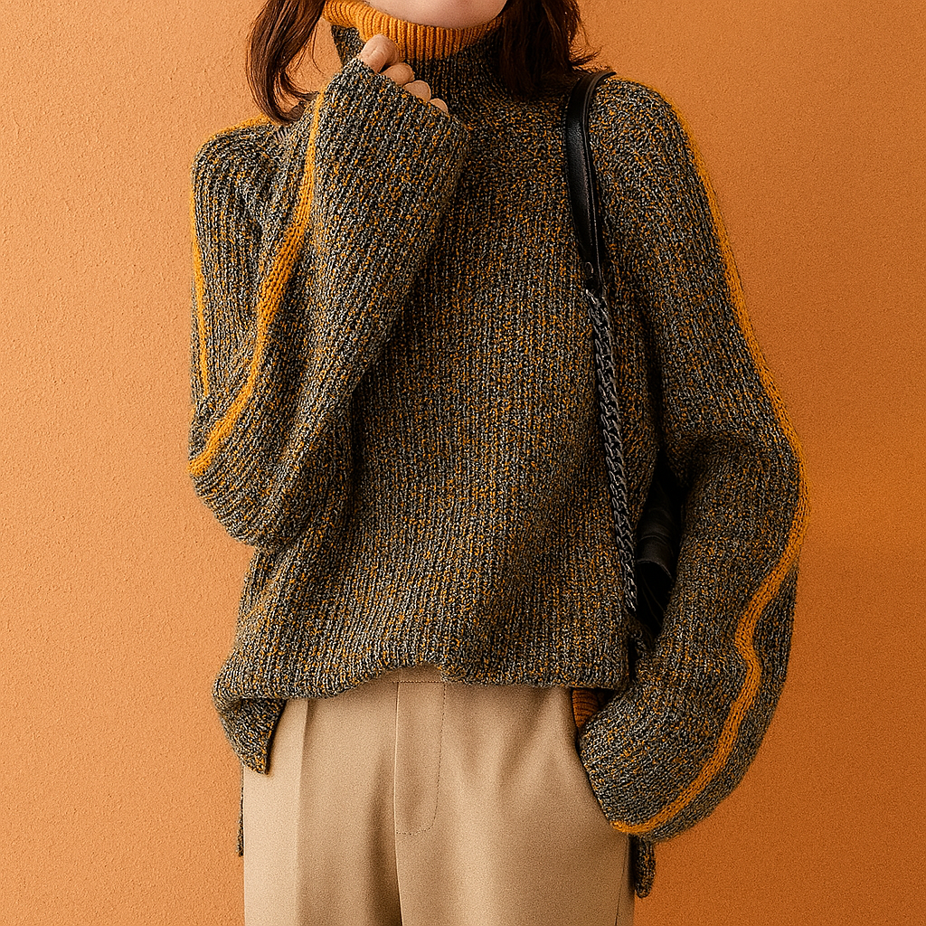 Iga | Turtleneck sweater with contrasting stripe 1