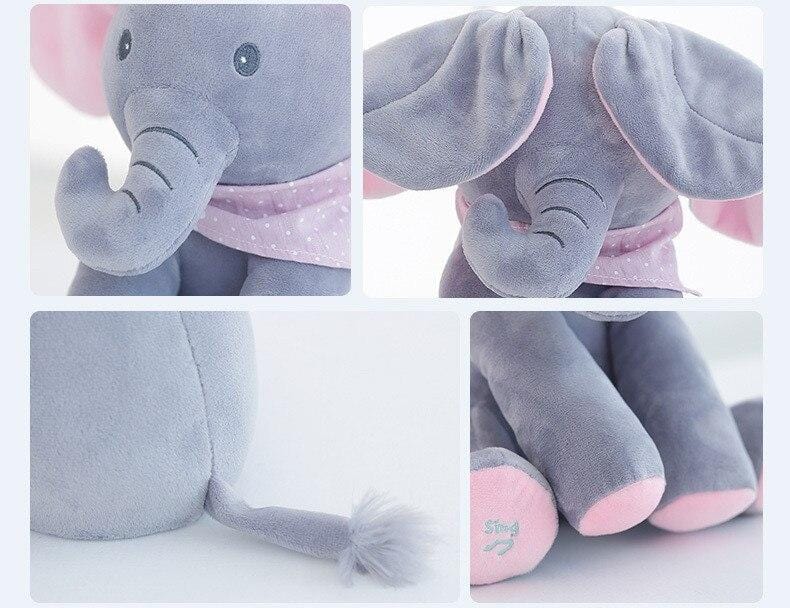 Interactive Plush Elephant – Soft Stuffed Animal with Music and Motion for Children 4