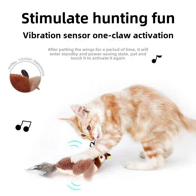 Interactive fluttering bird cat toy 1