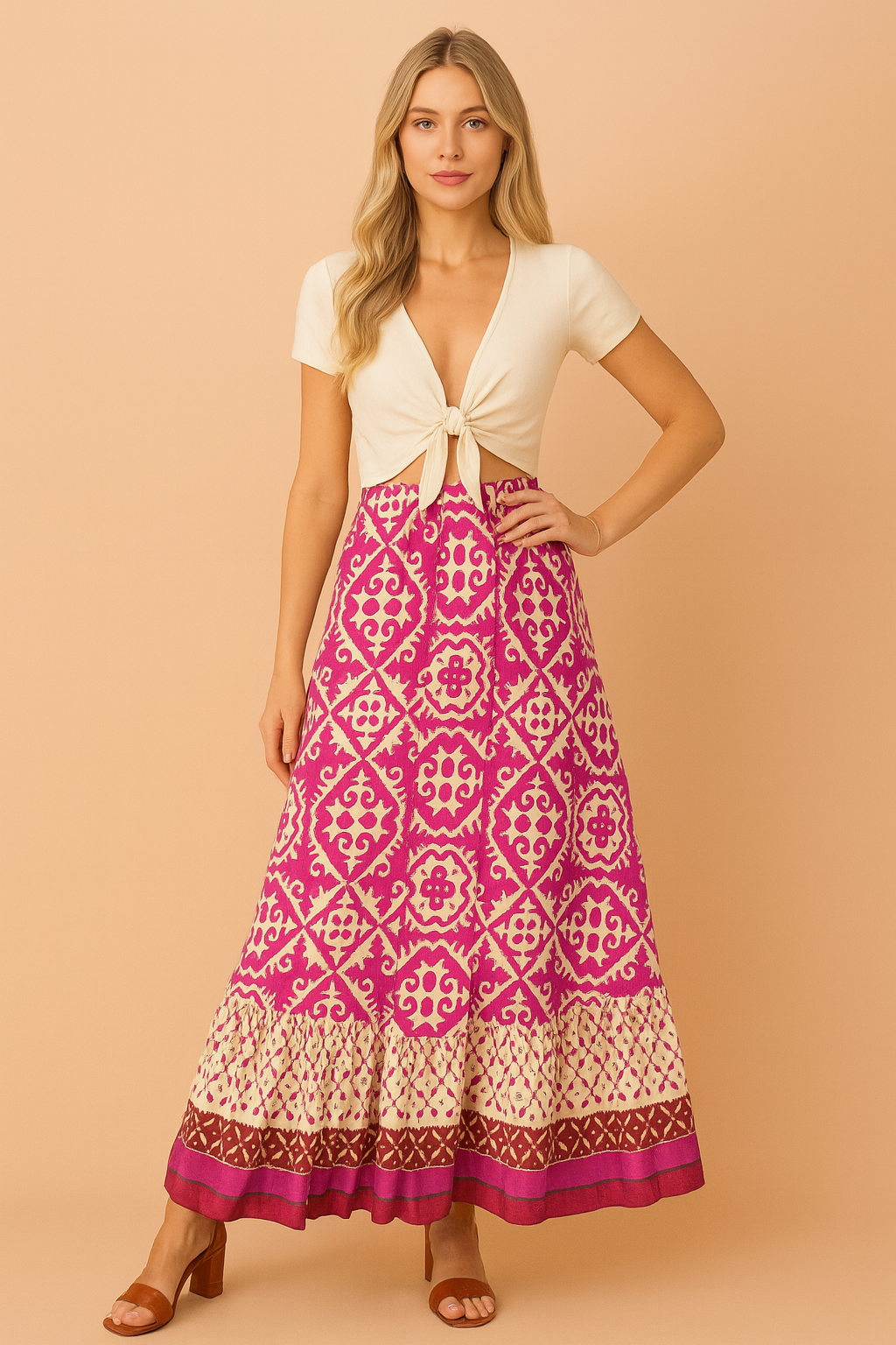 Izzy | Long Summer Skirt in Retro Boho Style 3