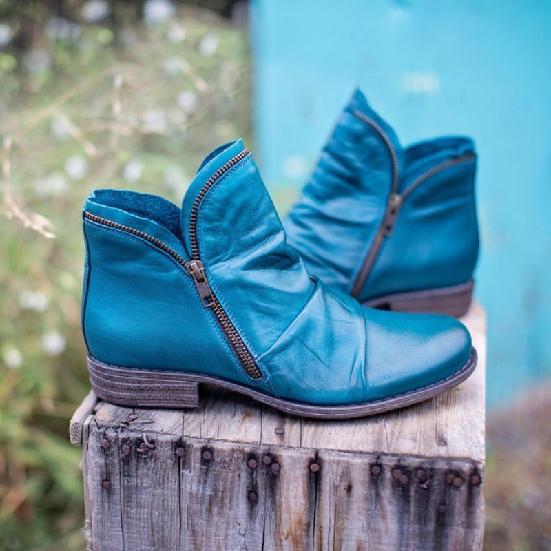 Kamila | Women's autumn vintage short boots | Zipper closure 0