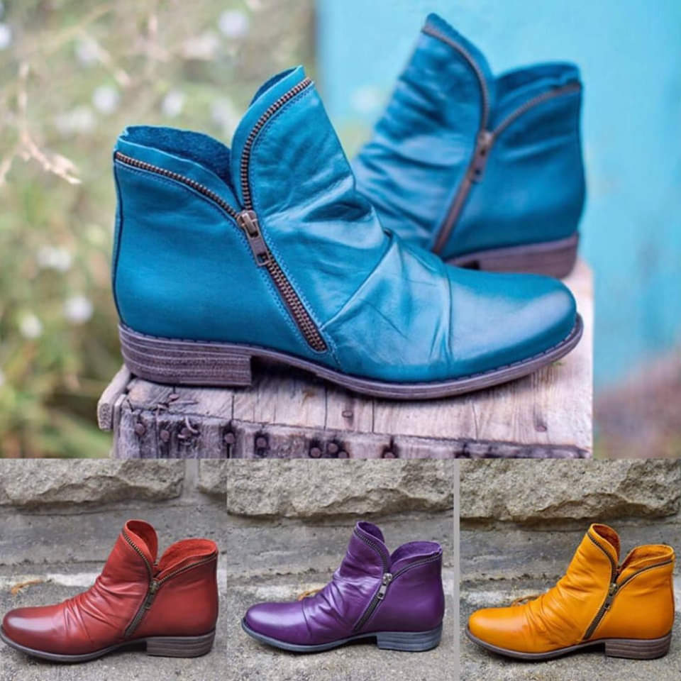 Kamila | Women's autumn vintage short boots | Zipper closure 1